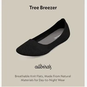 allbirds | Shoes | Allbirds Tree Breezers Knit Ballet Flats Black Size ...